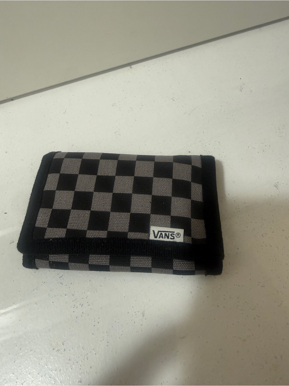 Vans Checkerboard Tri-Fold Wallet - Black & Gray